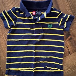Chaps Baby Boys Polo Shirt – Navy & Yellow Stripe | Size 12M